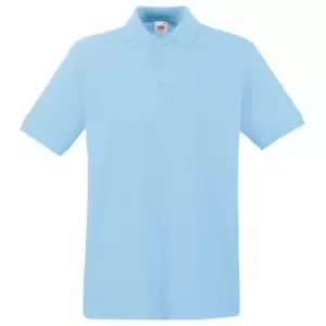 Fruit Of The Loom Premium Mens Short Sleeve Polo Shirt (M) (Sky Blue)