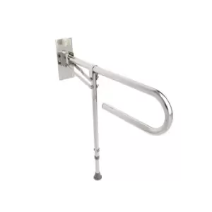 Stainless Steel Foldaway Grab Rail with Drop Down Leg 850mm