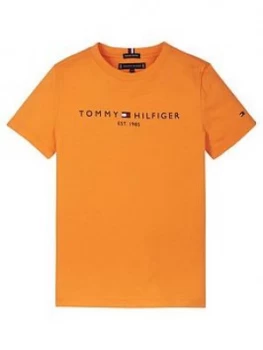 Tommy Hilfiger Boys Short Sleeve Essential Logo T-Shirt - Orange, Size 16 Years