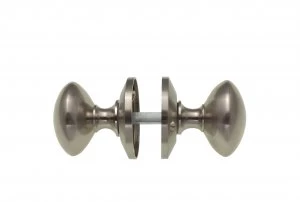 Wickes Victorian Mortice Door Knobs - Satin Nickel 1 Pair