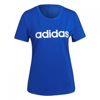 adidas Linear T Shirt Ladies - Bold Blue / White