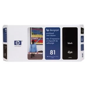 HP 81 Black Ink Printhead and Cleaner