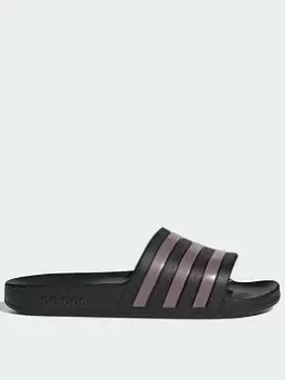 adidas Adilette Aqua - Black/Pink, Size 8, Women