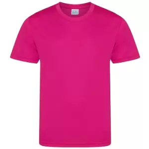 AWDis Childrens/Kids Cool Smooth T-Shirt (3/4 Years) (Hot Pink)