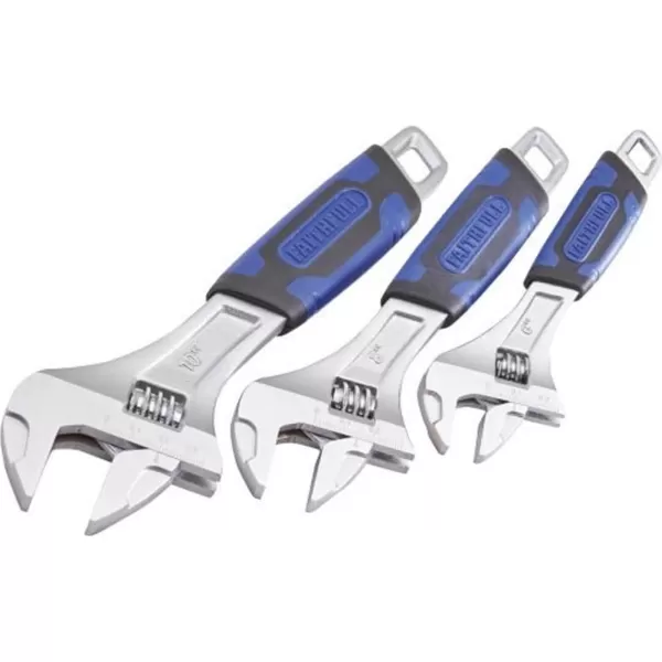 Faithfull 3 Piece Matt Chrome Adjustable Spanner Set