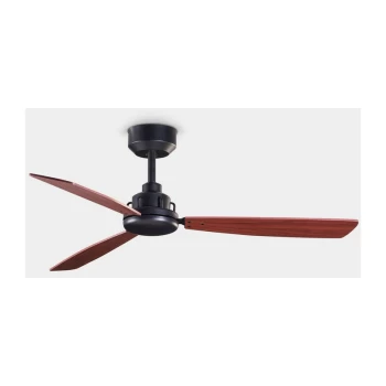 Leds-c4 Lighting - LEDS C4 Xaloc 1000mm 3 Blade 100cm Ceiling Fan Metallic Black, Mahogany