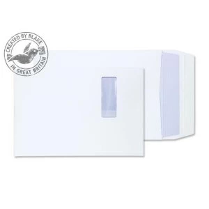 Blake Purely Packaging B4 140gm2 Peel and Seal Window Pocket Envelopes White Pack of 125