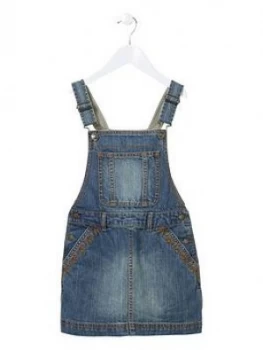 Fat Face Girls Denim Pinafore Dress - Blue, Size 6-7 Years, Women