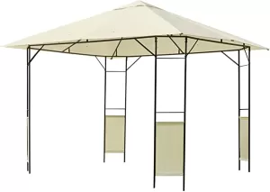 Metal Gazebo With Sides Beige Outsunny 3m x 3m Waterproof Gazebo