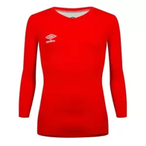 Umbro V neck Long Sleeve Baselayer Top Mens - Red