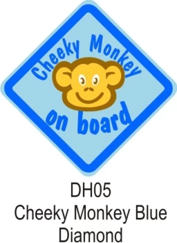 Suction Cup Diamond Window Sign - Blue - Cheeky Monkey- CASTLE PROMOTIONS- DH05