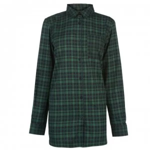 Kangol Long Sleeve Check Shirt Ladies - Green/Black