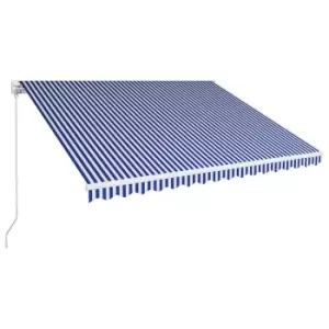 Vidaxl Manual Retractable Awning 450X300 Cm Blue And White