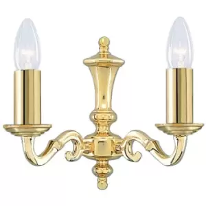 Searchlight Seville - 2 Light Indoor Candle Wall Light Polished Brass, E14