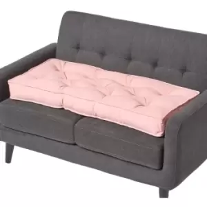 Pink Cotton 2 Seater Booster Cushion - Pink - Homescapes