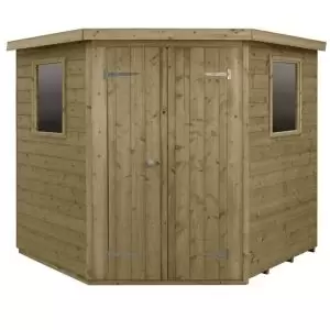 Forest 7X7 Pent Pressure Treated Tongue & Groove Shed With Floor