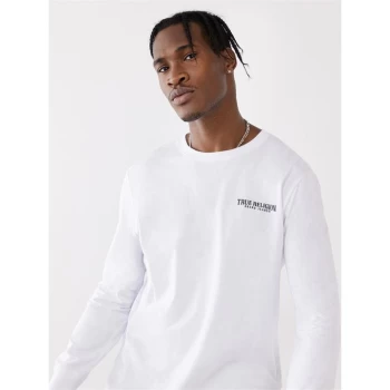 True Religion Long Sleeve Logo Graphic T Shirt - White