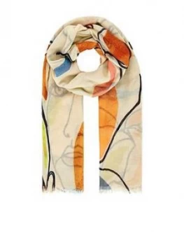 Accessorize Linear Portrait Print Scarf - Multi