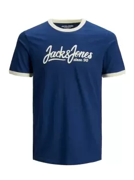 JACK & JONES Contrast Hem Slim Fit T-Shirt Men Blue