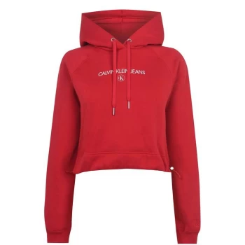 Calvin Klein Jeans Institutional Round Hoodie - Red Hot XME