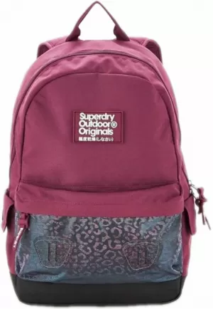 Superdry Leopard Mesh Pocket Montana Backpack - Purple, Women