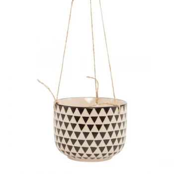 Sass & Belle Black Geo Isla Hanging Planter