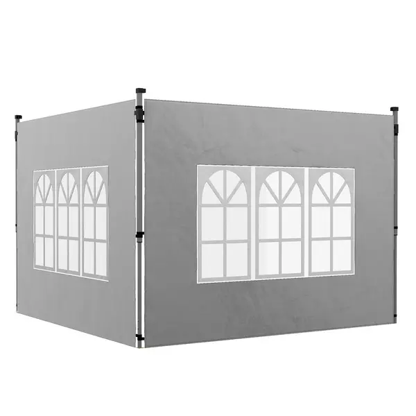 Outsunny 2x Gazebo Side Panels for 3x3m or 3x4m - Grey