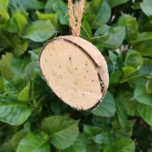 Wild Garden Bird Suet and Seed filled Coconut Feeder Half with Hanging String - Tom Chambers