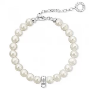 THOMAS SABO Freshwater Pearl Charm Club Bracelet X0225-082-14-L18-5V