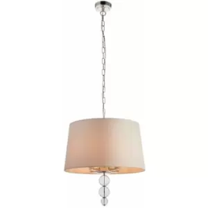 Ceiling Pendant Light Polished Nickel Plate & Marble Silk 4 x 40W E14