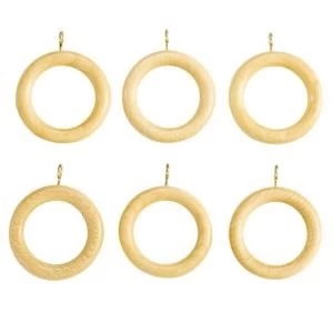 Colours Modern Pine Effect Wood Curtain Ring Dia28mm