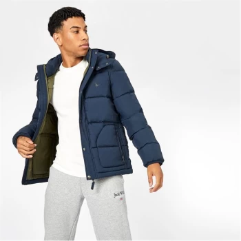 Jack Wills Elswick Crepe Puffer Jacket - Navy