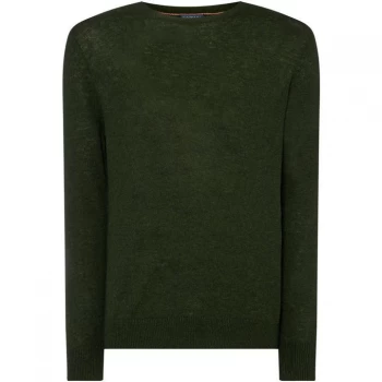 Howick Arlington Crew Neck 100% Lambswool Jumper - Forest Green