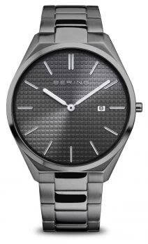 Bering Ultra Slim Mens Polished/Brushed Grey Grey Watch