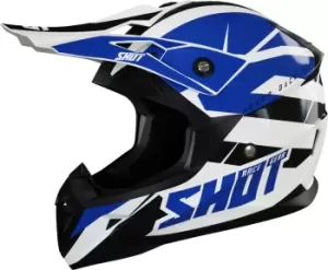 Shot Pulse Revenge Motocross Helmet, black-white-blue Size M black-white-blue, Size M