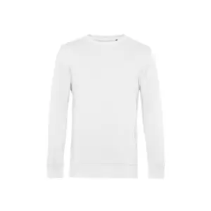 B&C Mens Organic Crew Neck Sweat (XS) (White)