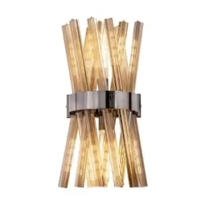 Luminosa Lighting - Luminosa 2 Light E14, Wall Light E14, Polished Nickel , Champagne Glass