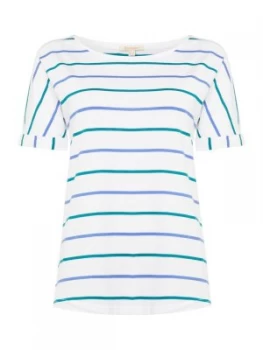 Barbour Marloes Short Sleeve Round Neck Striped Tee White