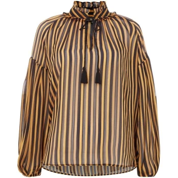 Biba Yellow lurex stripe blouse - Yellow