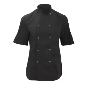 Dennys Womens/Ladies Economy Short Sleeve Chefs Jacket / Chefswear (M) (Black)