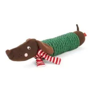 Zoon Festive Frankie Sausage TuffRope Dog Toy