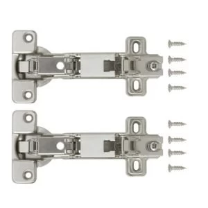 Nickel Effect Metal Concealed Hinge Pack of 2