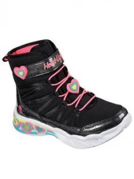 Skechers Childrens Sweetheart Lights Boot - Black, Size 2 Older