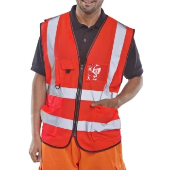 Executive Hi Viz Waistcoat Red - Size 5XL