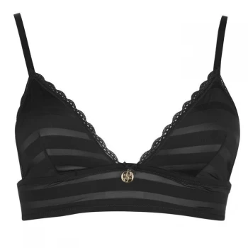 Guess Guess Stripe Triangle Bralette - Black