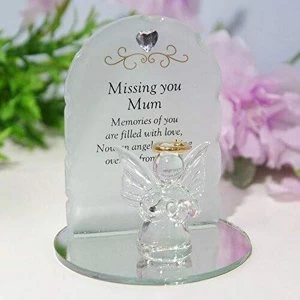 Thoughts Of You Glass Angel Ornament - Mum