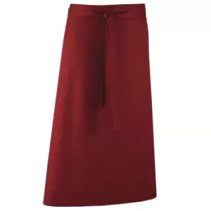 Premier Unisex 'colours' Bar Apron / Workwear (long Continental Style) (pack Of 2) (one Size, Burgundy)