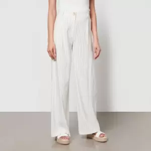 Aligne Hainault Pinstriped Linen-Blend Wide-Leg Trousers - EU 40/UK 12