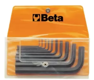 Beta Tools 96 N/B10 10pc Offset Hex Key Wrench Set in Wallet Burnished 000960650