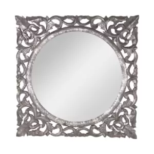 Large Carved Metallic Wall Mirror - Louis